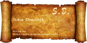 Suba Dominik névjegykártya
